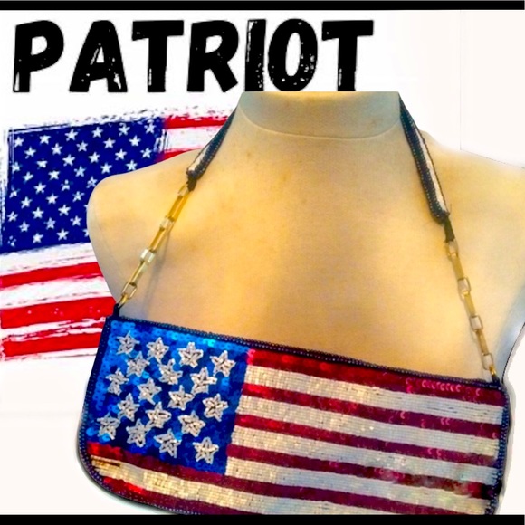American Patriot - American flag sequin ladies handbag
